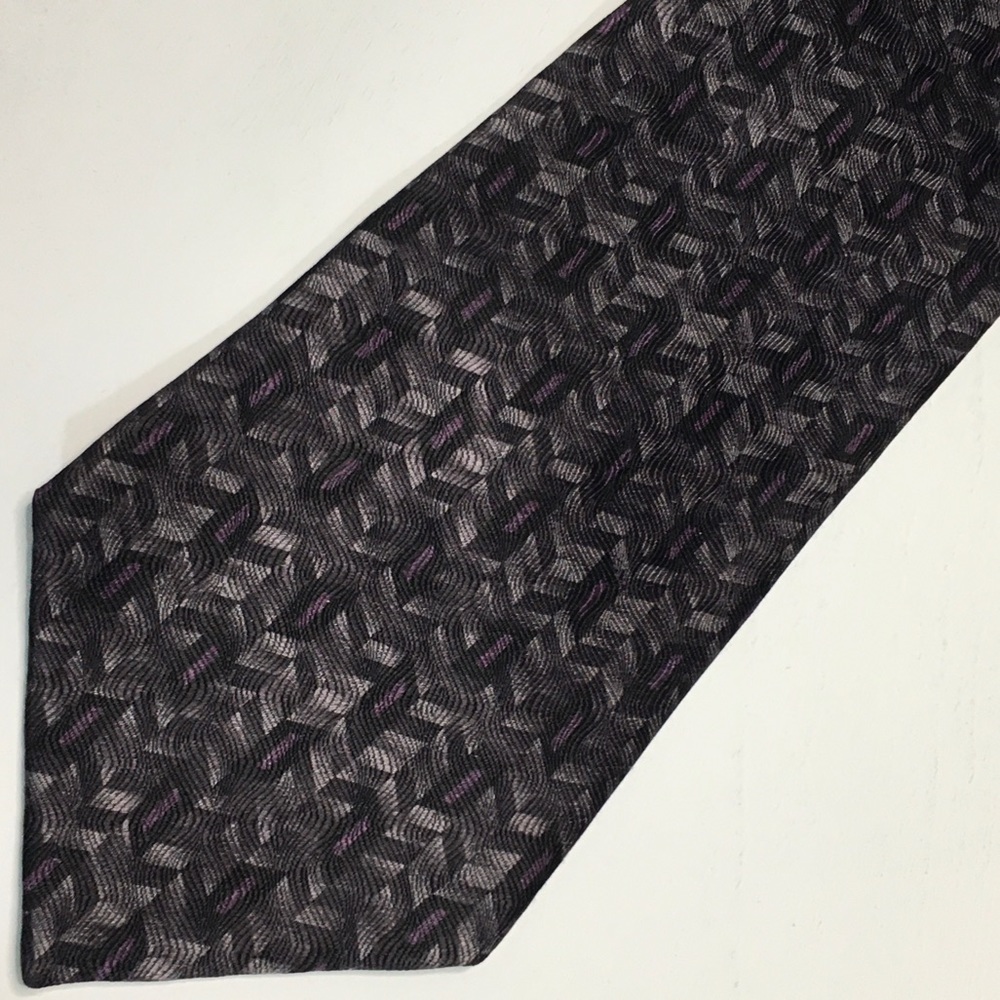 Gray & Purple Silk Neck Tie